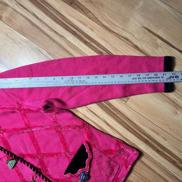 VINTAGE 80’s Jack Be Quick Collared Sweater With Beaded Accents Size S - Picture 6 of 7